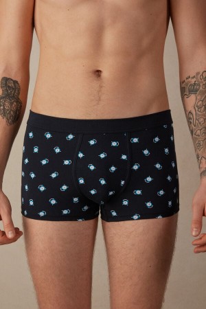 Intimissimi Alarm Clock in Stretch Supima® Bavlnene Boxer Panske Modre | SK RW2653