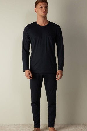 Intimissimi Basic Supima® Bavlnene Pant Set Pyžamá Panske Modre | SK DN2910