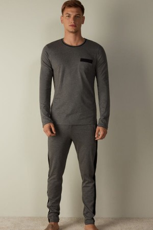 Intimissimi Basic Supima® Bavlnene Pant Set Pyžamá Panske Tmavo Siva | SK IS2915