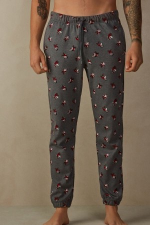 Intimissimi Bavlnene Interlock Grumpy Full Length Pants Pyžamá Panske Tmavo Siva | SK CE2874