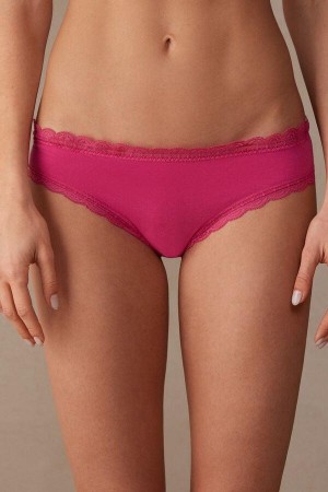 Intimissimi Bavlnene and Cipkovane Nohavičky Damske Ruzove | SK KI2386