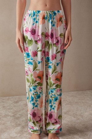 Intimissimi Botanical Lyrics Full Length Satin Pants Pyžamá Damske Viacfarebný | SK OR2034