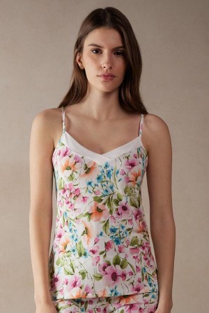 Intimissimi Botanical Lyrics Modal Top Pyžamá Damske Viacfarebný Biele | SK MA2103