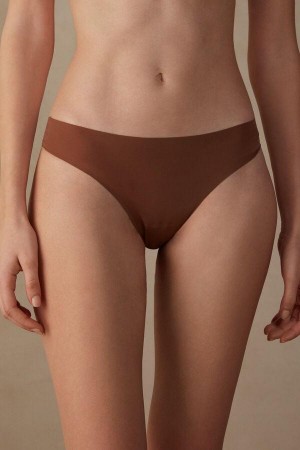 Intimissimi Brazilian in Seamless Ultra Light Microfiber Nohavičky Damske Tmavo Béžové | SK DN2547