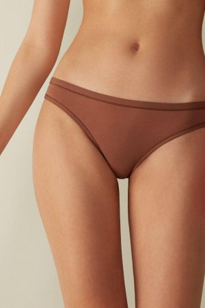 Intimissimi Brazilian in Ultralight Supima® Bavlnene Nohavičky Damske Tmavo Béžové | SK VD2537