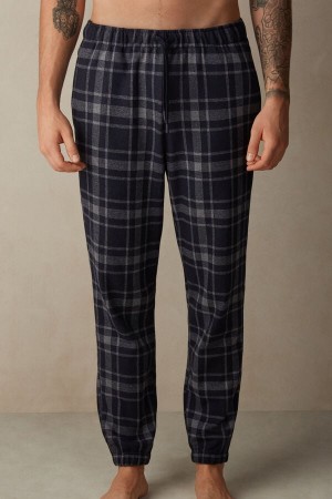 Intimissimi Check Tricot Full Length Pants Pyžamá Panske Tmavo Siva Modre | SK ZG2876