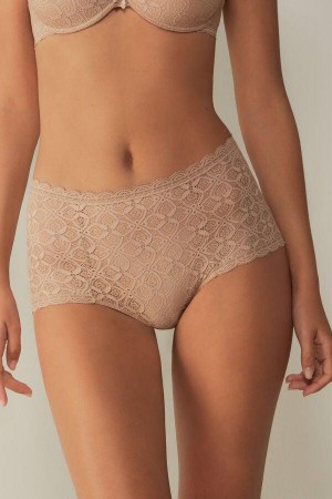 Intimissimi Cipkovane High Pásom Hipster Nohavičky Damske Béžové | SK AP2315