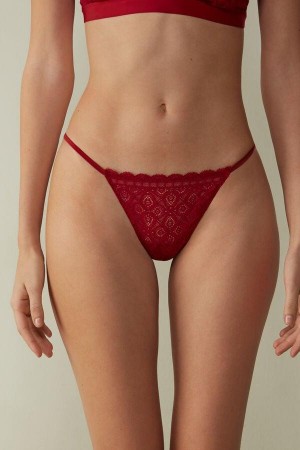Intimissimi Cipkovane String Tanga Nohavičky Damske Červené | SK BC2283