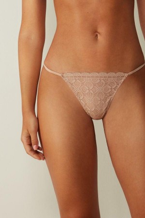 Intimissimi Cipkovane String Tanga Nohavičky Damske Béžové | SK EX2288