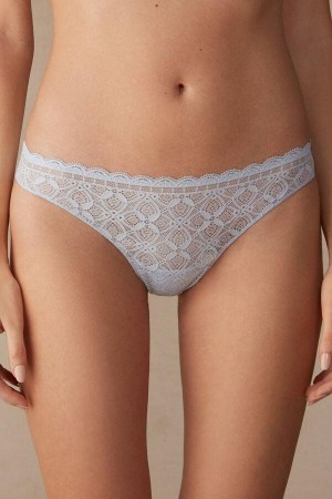 Intimissimi Cipkovane and Microfiber Brazilian Nohavičky Damske Modre | SK BC2484