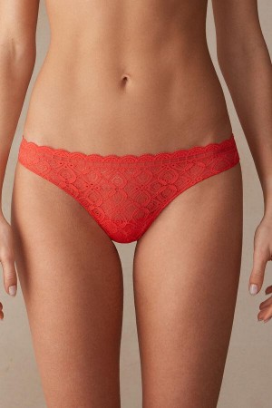 Intimissimi Cipkovane and Microfiber Brazilian Nohavičky Damske Tmavo Červené | SK CE2486