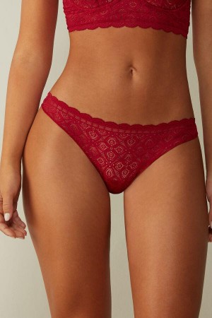 Intimissimi Cipkovane and Microfiber Brazilian Nohavičky Damske Červené | SK VD2511