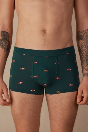 Intimissimi Clownfish in Stretch Supima® Bavlnene Boxer Panske Tmavo Zelene | SK UT2650