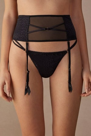 Intimissimi Cool Minimal Garter Belt Spodná Bielizeň Damske Čierne | SK IS1903