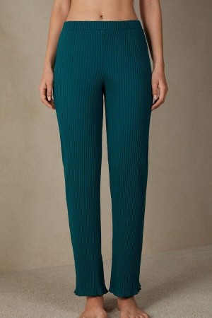 Intimissimi Cozy Mountains Rebrovaný Pants Pyžamá Damske Zelene | SK UT2058
