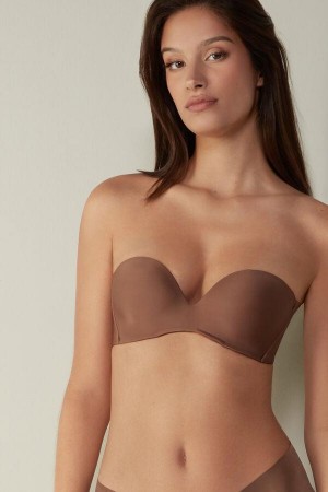 Intimissimi Daila Ultralight Microfiber Bandeau Podprsenky Damske Tmavo Béžové | SK DN1206