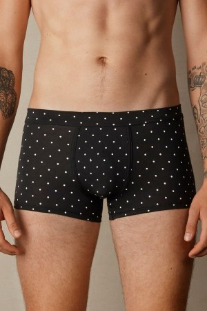 Intimissimi Dotted in Stretch Supima® Bavlnene Boxer Panske Čierne | SK SO2600