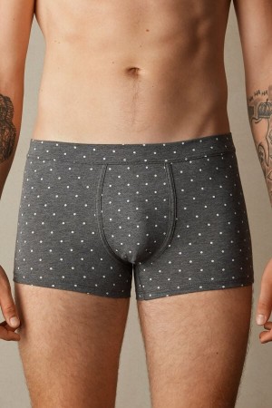 Intimissimi Dotted in Stretch Supima® Bavlnene Boxer Panske Tmavo Siva | SK NB2658