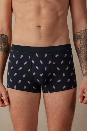 Intimissimi Eggplant in Stretch Supima® Bavlnene Boxer Panske Modre | SK WY2637