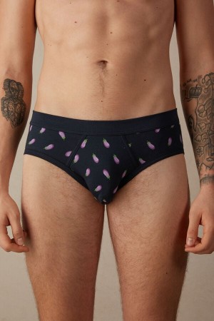 Intimissimi Eggplant in Stretch Supima® Bavlnene Slipy Panske Modre | SK YU2722