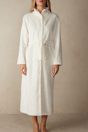 Intimissimi Elegantný Night Long Robe Pyžamá Damske Biele | SK LH2200
