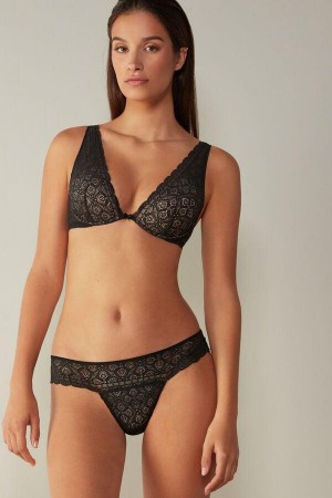 Intimissimi Elena Balconette in Cipkovane Podprsenky Damske Čierne | SK WY1247