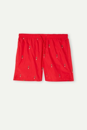 Intimissimi Embroidered Cactus Pretekarske Plavky Panske Červené Zelene | SK UT2747