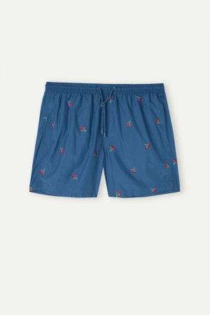Intimissimi Embroidered Cherry Pretekarske Plavky Panske Modre Ruzove | SK IS2746