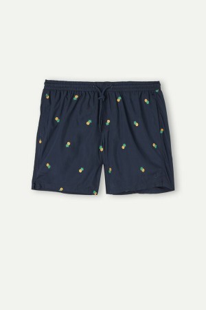 Intimissimi Embroidered Pineapple Pretekarske Plavky Panske Modre | SK PQ2744