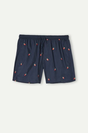 Intimissimi Embroidered Strawberry Pretekarske Plavky Panske Modre | SK VD2757