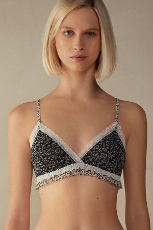 Intimissimi Emma A Floral Affair Triangle Podprsenky Damske Čierne | SK KI1159