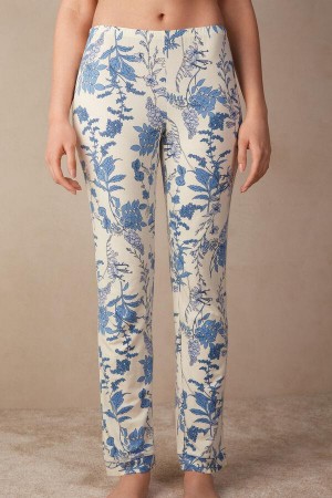 Intimissimi Feeling Beautiful Full Length Modal Pants Pyžamá Damske Biele Modre | SK RW2029