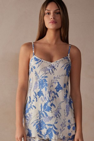 Intimissimi Feeling Beautiful Satin Tielko Damske Biele Modre | SK SO1751