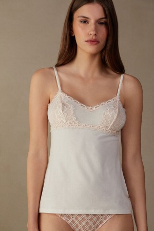 Intimissimi Floral Groove Modal Tielko Damske Svetlo Ruzove Biele | SK TV1718
