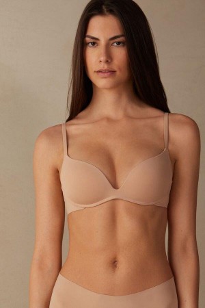 Intimissimi Gioia B Cup Microfiber Super Push-Up Podprsenky Damske Béžové | SK YU1355