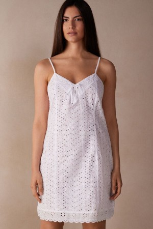 Intimissimi Hello Sunshine Sangallo Cipkovane Chemise Spodná Bielizeň Damske Biele | SK UT1954