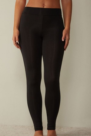 Intimissimi High-Waisted Micromodal Stirrup Nohavice Damske Čierne | SK HK1781