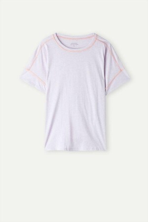 Intimissimi Iris and Apricot Kratke Sleeve Supima® Ultrafresh Bavlnene Top Pyžamá Damske Nachový | SK YU2083