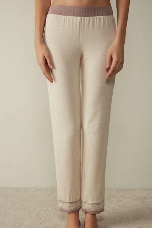 Intimissimi Klasické Beauty Modal and Vlna Cuffed Pants Pyžamá Damske Béžové | SK LH2070