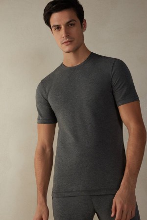 Intimissimi Kratke-Sleeve Modal-Cashmere Tricko Panske Tmavo Siva | SK AP3001