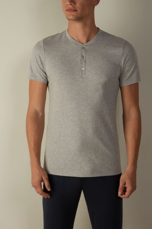Intimissimi Kratke-Sleeved Supima® Bavlnene Tricko Panske Svetlo Siva | SK EX2991