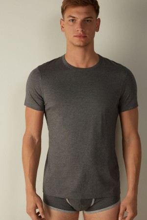 Intimissimi Kratke Sleeve Crew Neck in Supima® Bavlnene Tricko Panske Tmavo Siva | SK WY3010