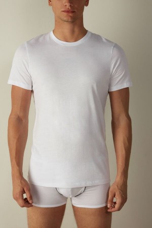 Intimissimi Kratke Sleeve Crew Neck in Supima® Bavlnene Tricko Panske Biele | SK JJ3021