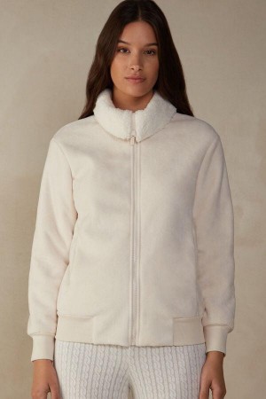 Intimissimi Lady from the Mountains Fleece Bomber Pyžamá Damske Béžové | SK VD2204