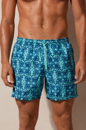 Intimissimi Light Blue Moroccan Print Pretekarske Plavky Panske Svetlo Tyrkysové Zelene | SK RW2750