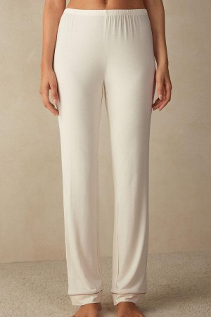Intimissimi Long Micromodal Trousers Pyžamá Damske Svetlo Žlté Biele | SK IS2007