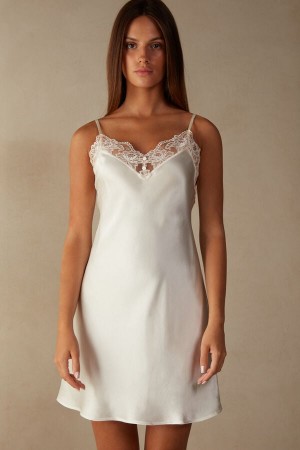 Intimissimi Lovely Day Silk Slip Spodná Bielizeň Damske Biele | SK PQ1931
