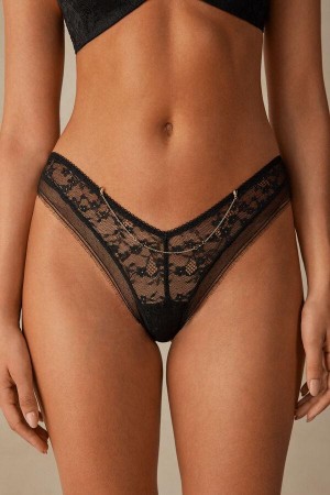 Intimissimi Luxury Treats ‘80s Štýl Brazilian Nohavičky Damske Čierne | SK UT2501