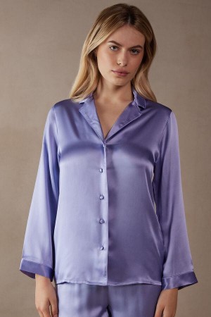Intimissimi Mannish-Cut Jacket in Silk Satin Pyžamá Damske Lavendel | SK JJ2016