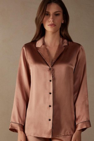Intimissimi Mannish-Cut Jacket in Silk Satin Pyžamá Damske Ruzove | SK CE2021